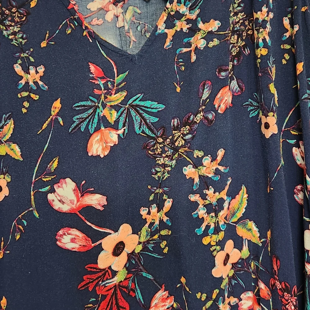 ROLLA'S Navy Floral Blouse - Picture 2 of 2